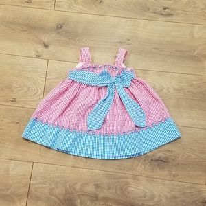 Rare Editions Seersucker Summer Dress Pink {12M}